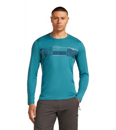 Icebreaker M's Merino 200 Oasis LS Crewe Thermal Top Elevation Line